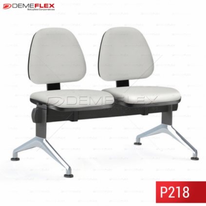 Longarina 2 Lugares com Pé Cromado Sky Curitiba Demeflex