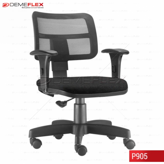 Cadeira Giratória Base Reta Preta Executiva Ergonomica Zip Curitiba Demeflex