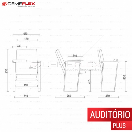 Cadeiras Para Auditório Plus Base Fixa Demeflex Curitiba