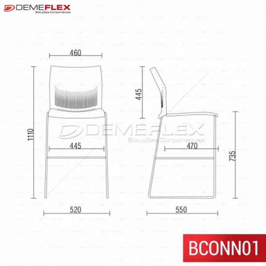 Banqueta Connect Cromada Curitiba Demeflex