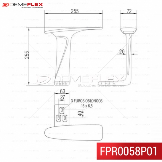 Braço fixo em PP Curitiba Demeflex