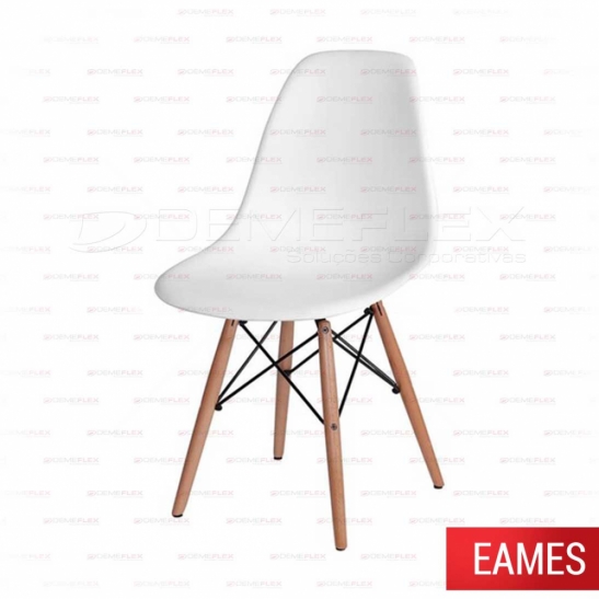 Cadeira Base em Madeira e Aço Eames Demeflex Curitiba