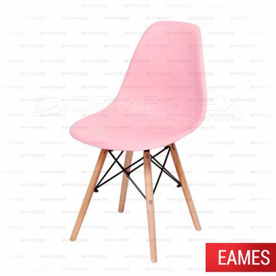 Cadeira Base em Madeira e Aço Eames Demeflex Curitiba