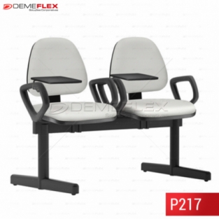 Longarina 2 Lugares com Braço e Prancheta Sky Curitiba Demeflex